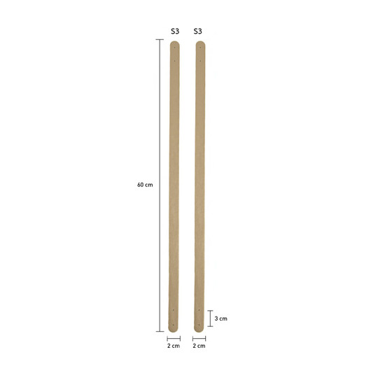 Katia: Laukun kahva keinonahka 2kpl, 60cm, kulta / samppanja