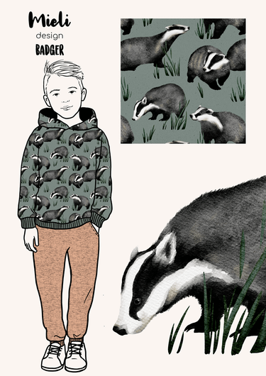 Mieli Design: BADGER slate green, joustocollege