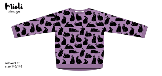 Mieli Design: BLACK BUNNY dark lilac, joustocollege