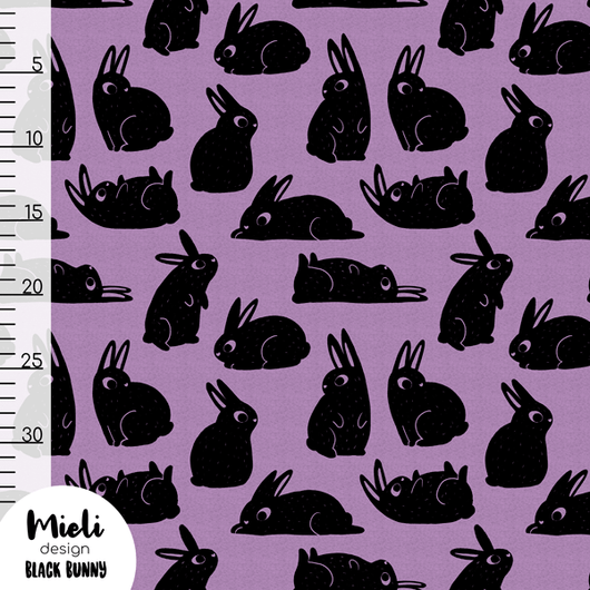 Mieli Design: BLACK BUNNY dark lilac, joustocollege