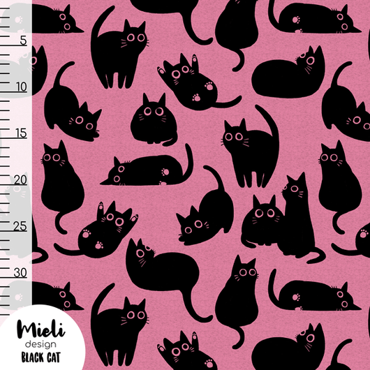 Mieli Design: BLACK CAT dark pink, joustocollege