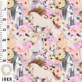 Ihka Clothing: Blossom Field luomupuuvillatrikoo, lilac