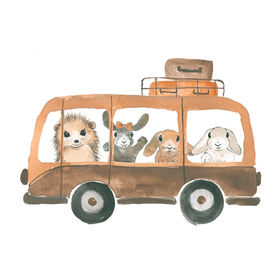 Kaverini silityskuva: Bussi, 10 cm x 14,5 cm 