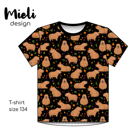 Mieli Design: CAPYBARA black, luomupuuvillatrikoo
