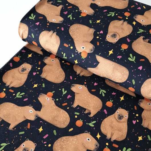 Mieli Design: CAPYBARA black, luomupuuvillatrikoo