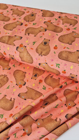 Mieli Design: CAPYBARA peachy pink, luomupuuvillatrikoo