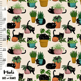 Mieli Design: CATS and PLANTS natural, luomupuuvillatrikoo