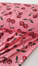 Mieli Design: DISCO CHERRY pink, luomupuuvillatrikoo