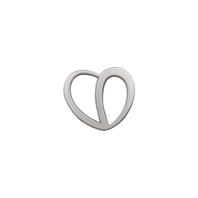 Prym: Sydän metallinappi 18mm, hopea