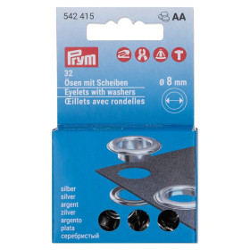 Prym: Purjerengas / sirkkarengas 8mm, täyttöpakkaus 32kpl