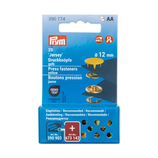 Prym: Jerseyneppari 12mm / 20kpl, keltainen