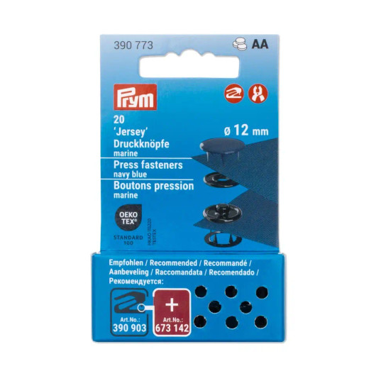 Prym: Jerseyneppari 12mm / 20kpl, tummansininen