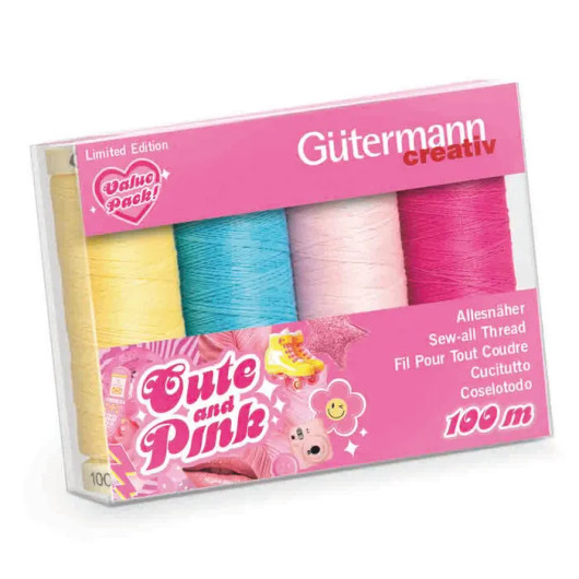 Gütermann Cute and Pink ompelulankasetti 4x100m
