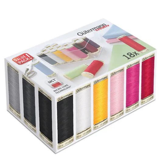 Gütermann Sew-all ompelulankasetti 18x100m + säilytysrasia