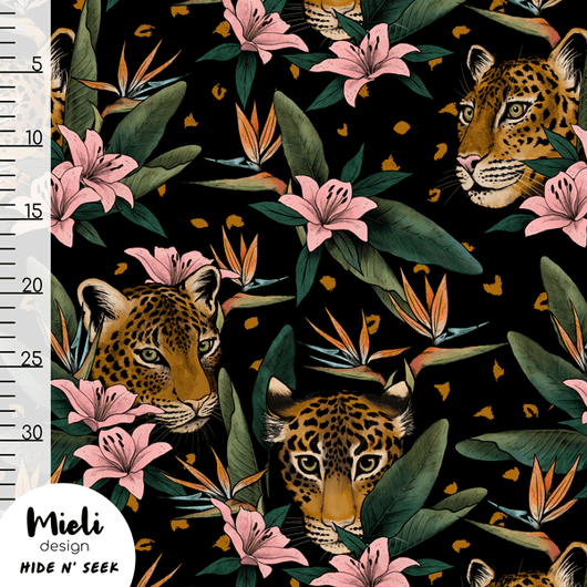 Mieli Design: HIDE N’ SEEK black, luomupuuvillatrikoo
