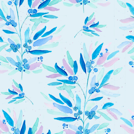 Merenneidon ompelimo: Huurremarjat luomutrikoo, sininen