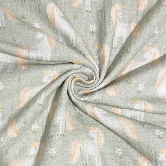 Double gauze: Yksisarviset, dusty green
