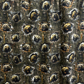 Digitrikoo: Karhut, harmaa - armeijanvihreä - ruskea