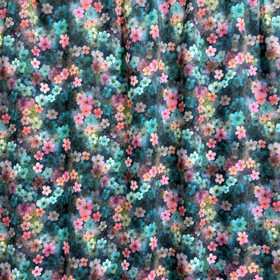 Digitrikoo: Vuokot, tumma petrooli, vaaleanpunainen - turkoosi