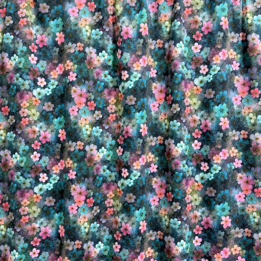 Digitrikoo: Vuokot, tumma petrooli, vaaleanpunainen - turkoosi