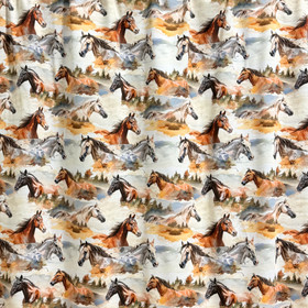 Digitrikoo: Hevoset, beige - kameli - ruskea