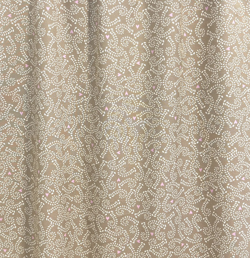 Puuvilla: Köynnökset ja sydämet, beige - vaaleanpunainen