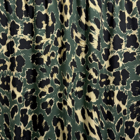 Kudottu viskoosi: Leopard, tummanvihreä - beige - musta 
