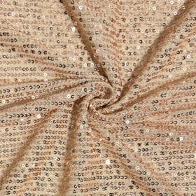 Paljettiverkkokangas, beige - ruusukulta