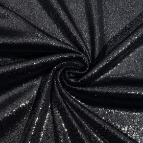 Joustovelour: Glitteri, musta - hopea