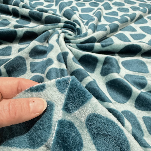 Polar fleece: Kirahvi, vaalea turkoosi - petrooli