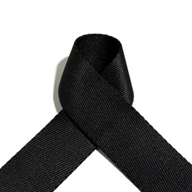 Polycotton T-nauha / laukkuhihna 38mm, musta