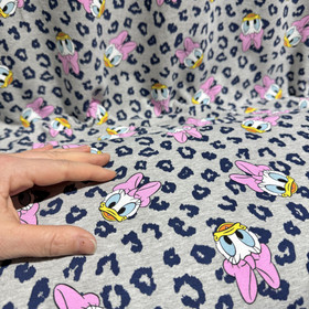 Iines ja leopard -joustocollege, meleerattu vaaleanharmaa