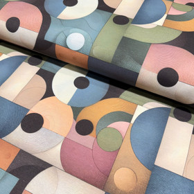 Canvas: Suuret abstraktit kuviot, musta - jeans - marjapuuro 