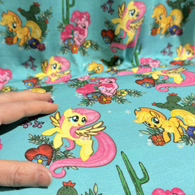 My Little Pony -trikookangas: Ponit, turkoosi - monivärinen