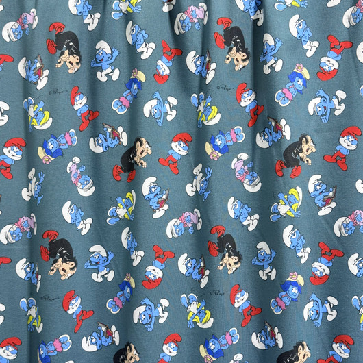 Smurffit -trikookangas: Smurffit, sini-harmaa