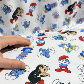 Smurffit -trikookangas: Smurffit, valkoinen