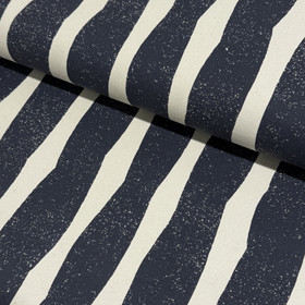 Canvas: Kokka, raidat, tummansininen - luonnonvalkoinen 