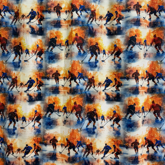 Digitrikoo: Jääkiekko, luonnonvalkoinen - sininen - oranssi