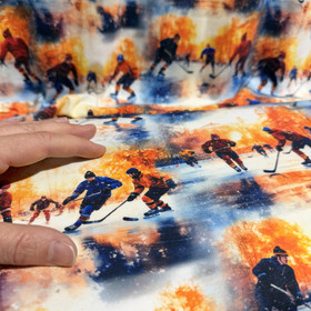 Digitrikoo: Jääkiekko, luonnonvalkoinen - sininen - oranssi