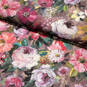 Canvas: Suuret kukat, mauve - pinkki - valkoinen - vihreä