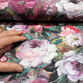 Canvas: Suuret kukat, mauve - pinkki - valkoinen - vihreä