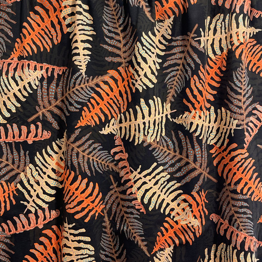 Digitrikoo: Isot lehdet, musta - oranssi - ruskea