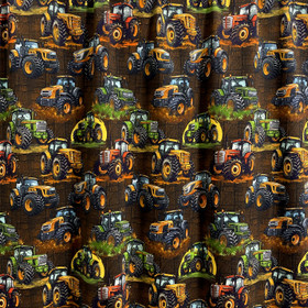 Digitrikoo: Piirretyt traktorit, tummanruskea - monivärinen