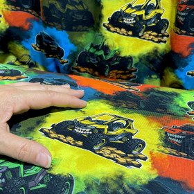 Digitrikoo: Irvistävät monsteriautot, sininen - oranssi - lime - keltainen