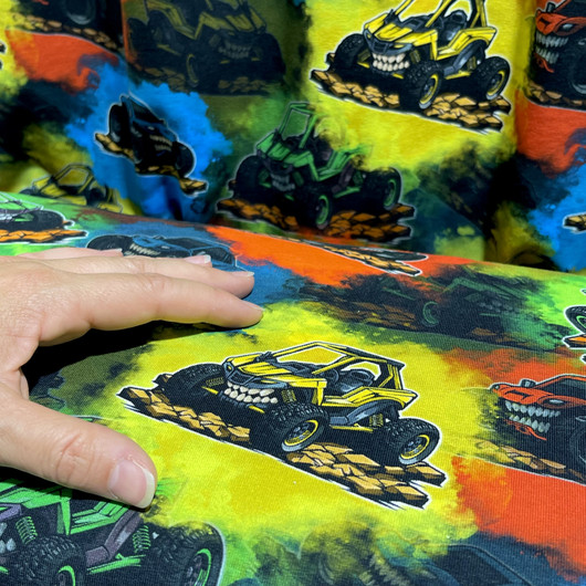 Digitrikoo: Irvistävät monsteriautot, sininen - oranssi - lime - keltainen