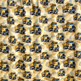 Digitrikoo: Piirretyt kuorma-autot, beige - okra