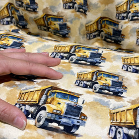 Digitrikoo: Piirretyt kuorma-autot, beige - okra