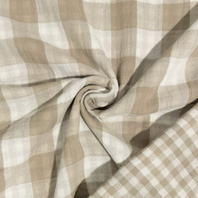 Double gauze: Kaksipuoleinen ruutu, tumma beige