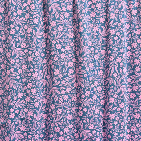 Digitrikoo: Kukat ja lehdet, jeans - vaaleanpunainen