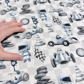 Digitrikoo: Formula-autot, vaaleanharmaa - vaaleansininen